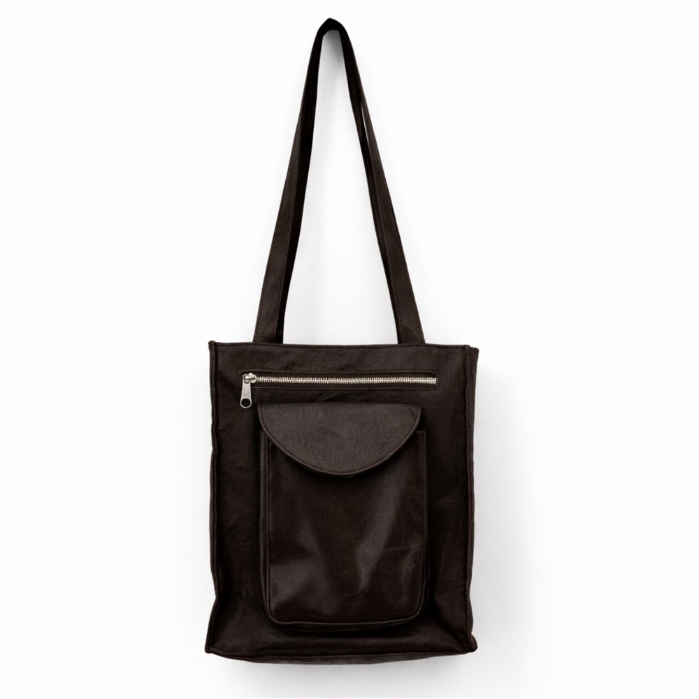 Unbranded Vintage Brown Faux Leather Tote Bag Purse Small Classic